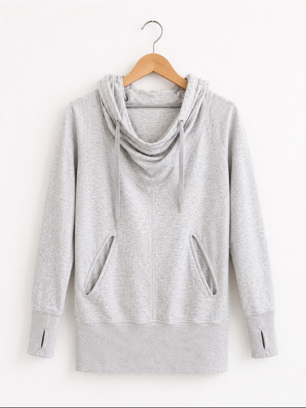 Lululemon Light Heather Gray Cowl Neck Hoodie